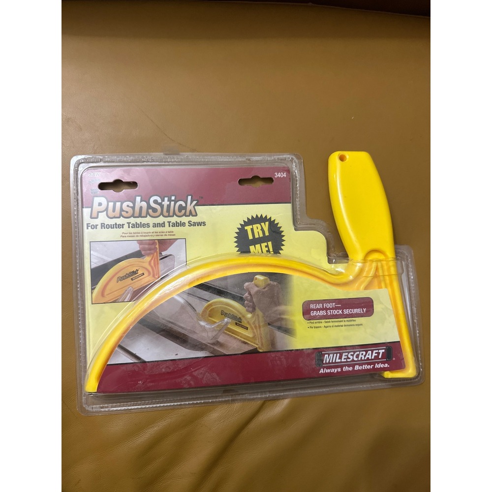Milescraft 3404 PushStick for‎ Router Tables and Table Saws Yellow Safety Tool
